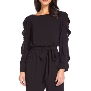 Adrianna Papell Women's Ruffled Black Jumpsuit
